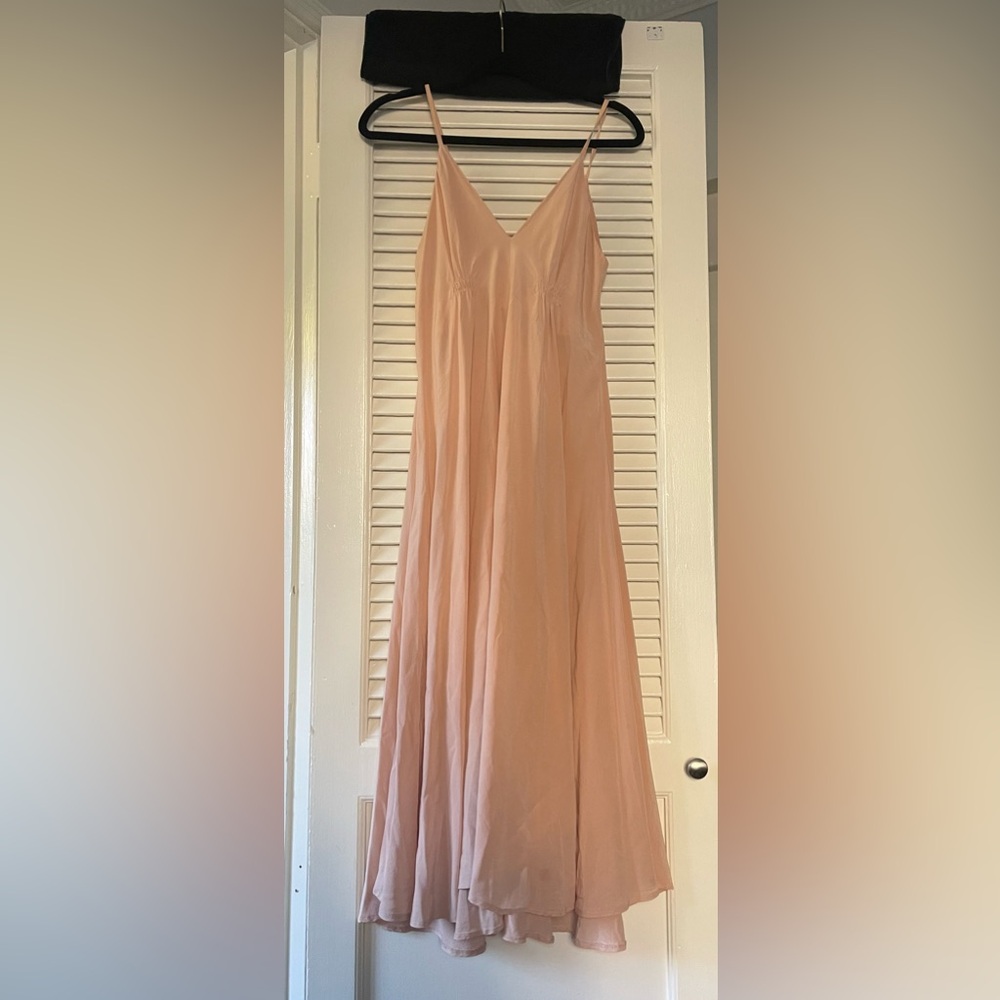 Silk Pink Midi Slip Dress